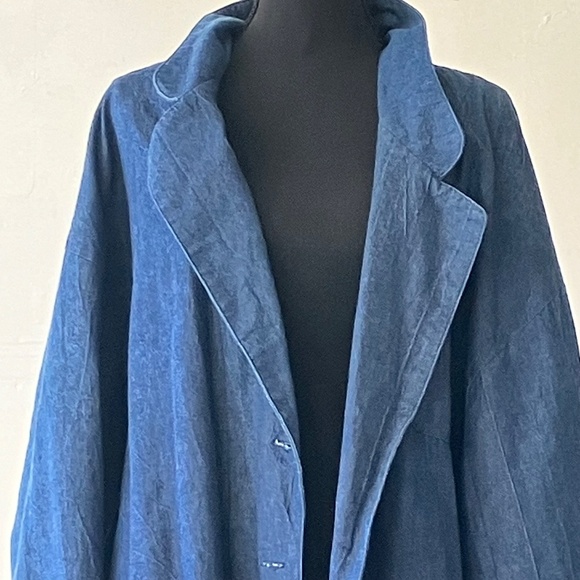 Medium Dark Blue Denim Oversized Blazer - Picture 6 of 12